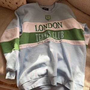London Tennis Club Sweatshirt - Light Blue/Green